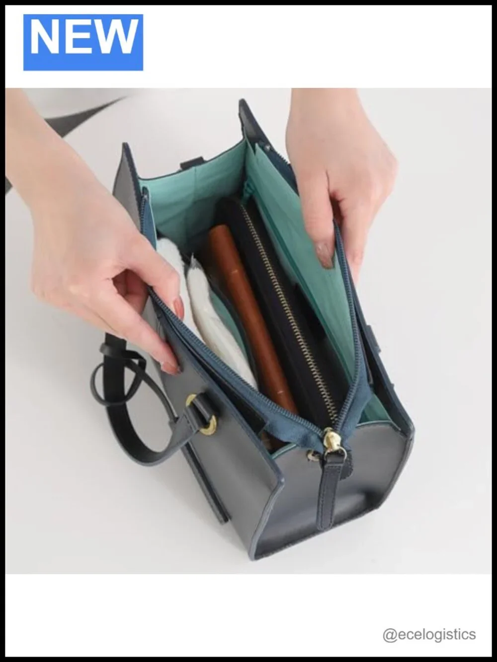 Genuine Leather Mini Tote Bag - Elegant Handbag, Crossbody Shoulder Purse